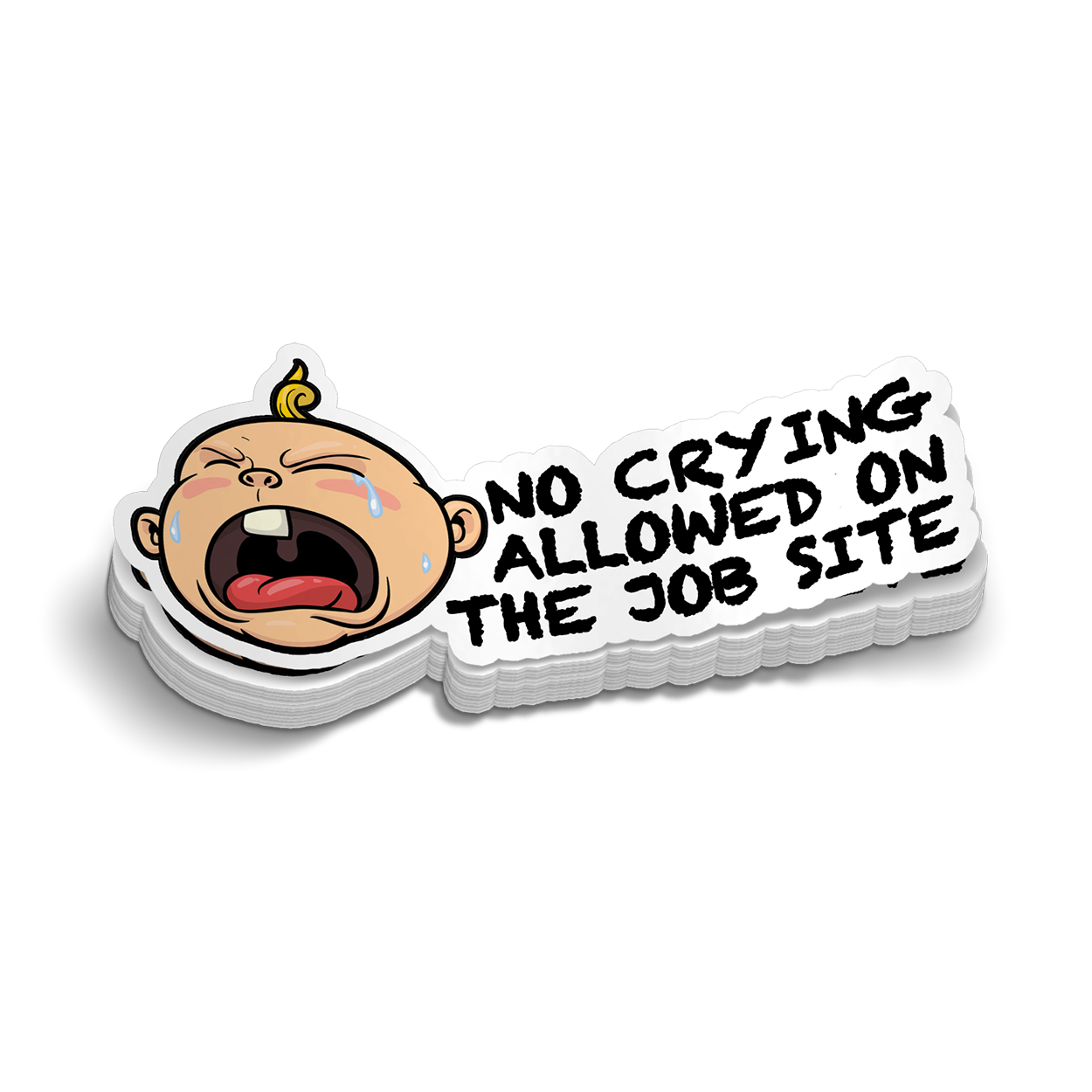 No Crying - Hard Hat Decal