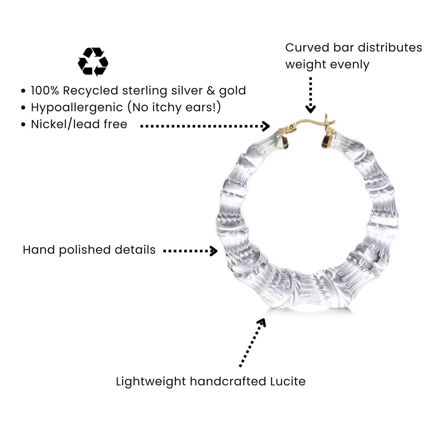 Rum & Coke Lucite Bamboo Hoop Earrings