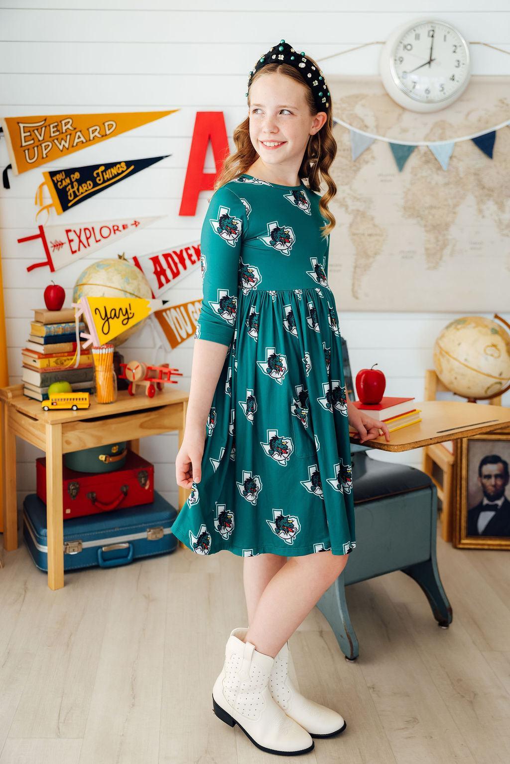 Southlake Carroll Dragons Pocket Twirl Dress