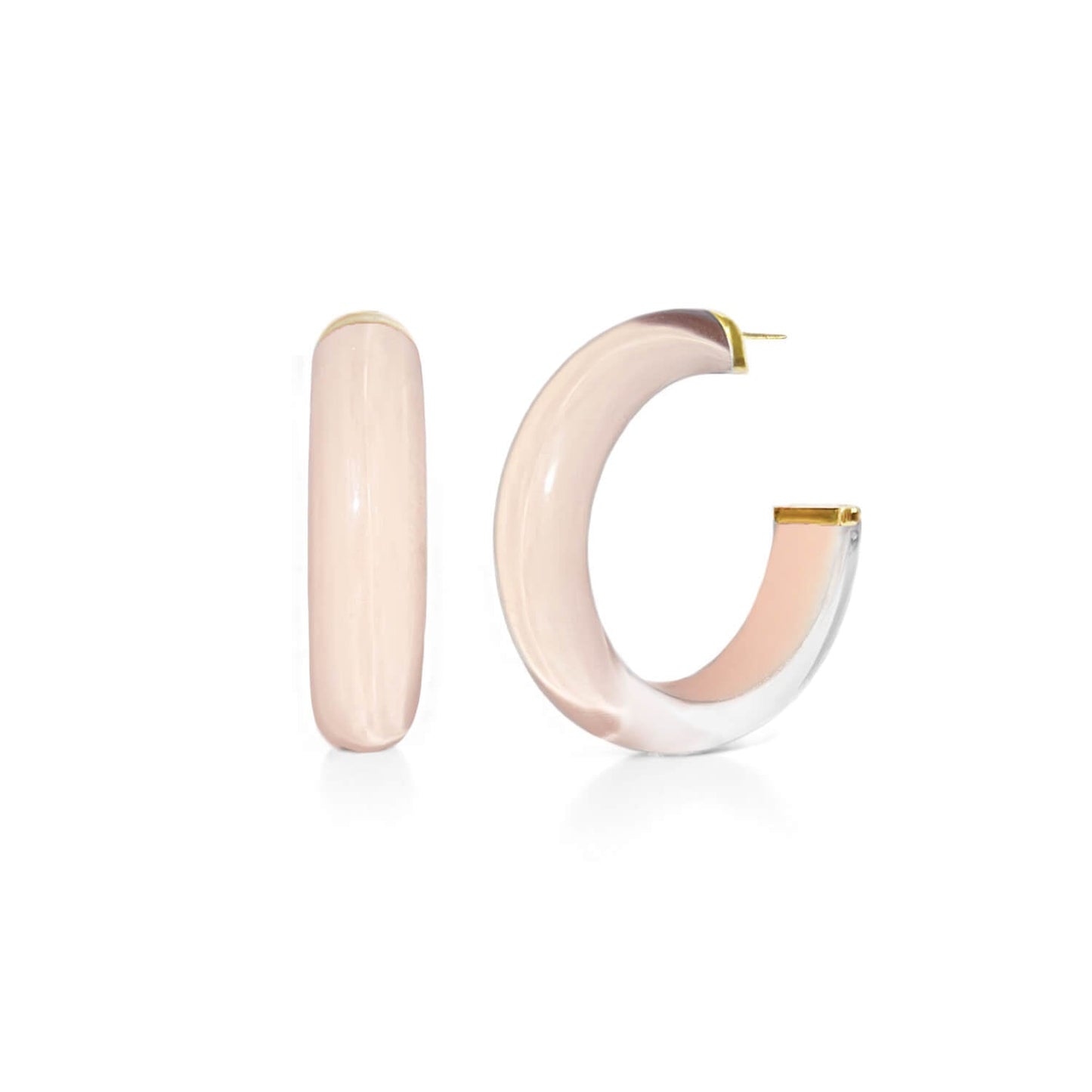 Small Illusion Lucite Hoop Earrings