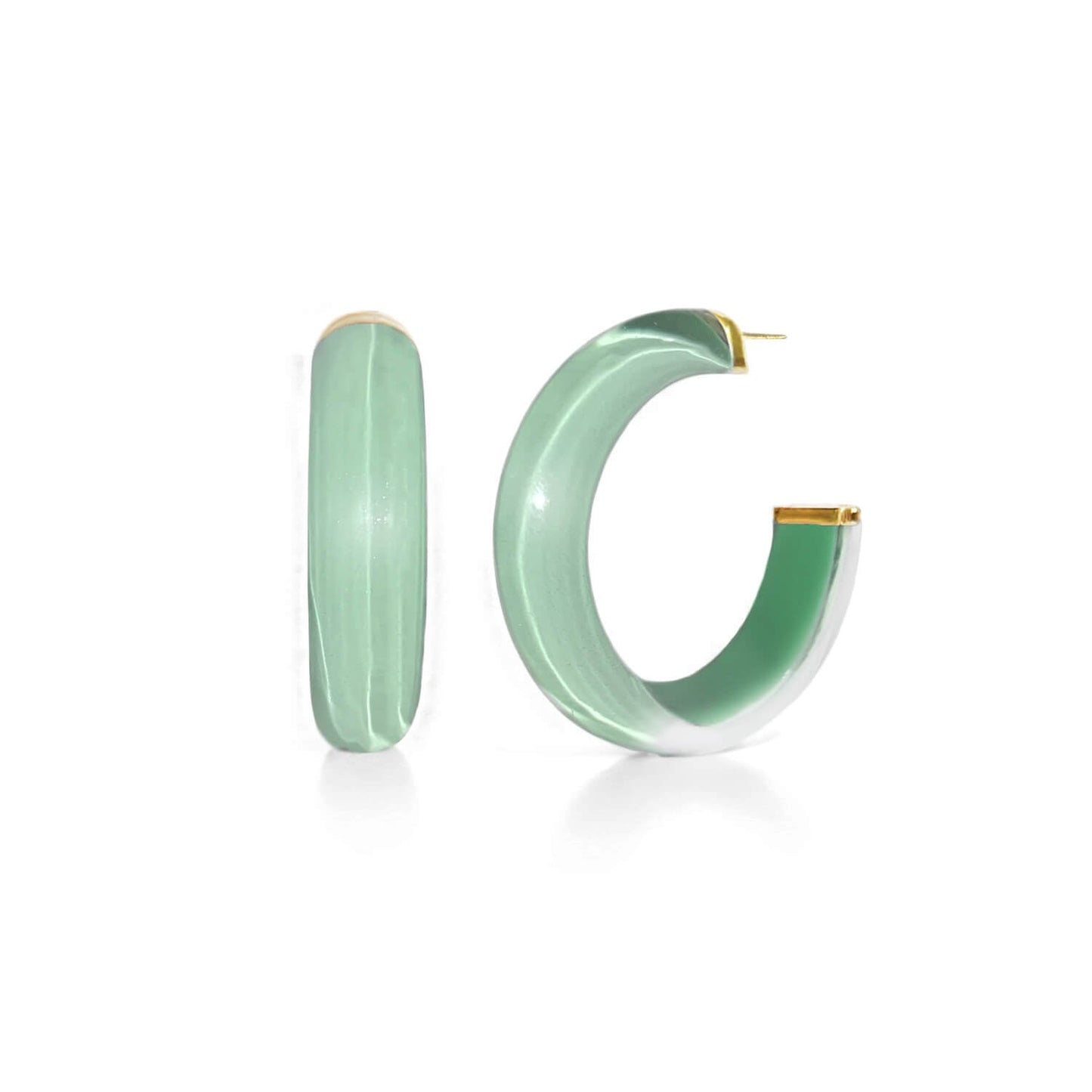 Small Illusion Lucite Hoop Earrings