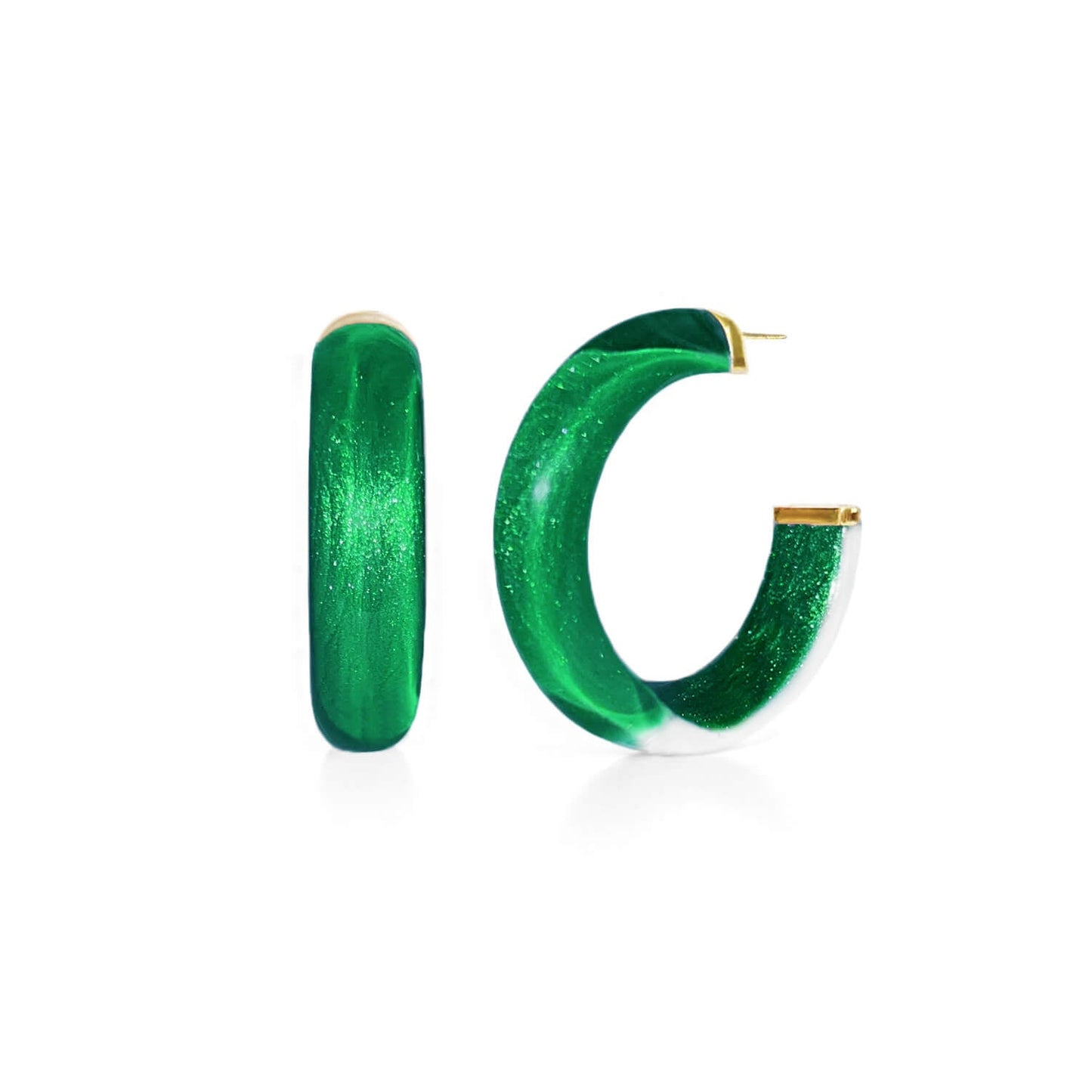 Small Illusion Lucite Hoop Earrings