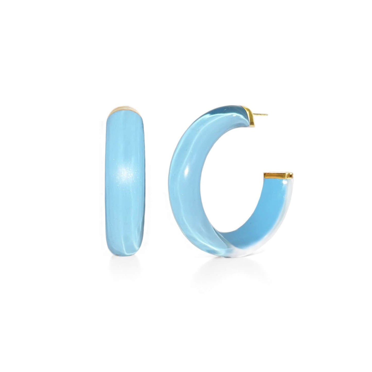 Small Illusion Lucite Hoop Earrings