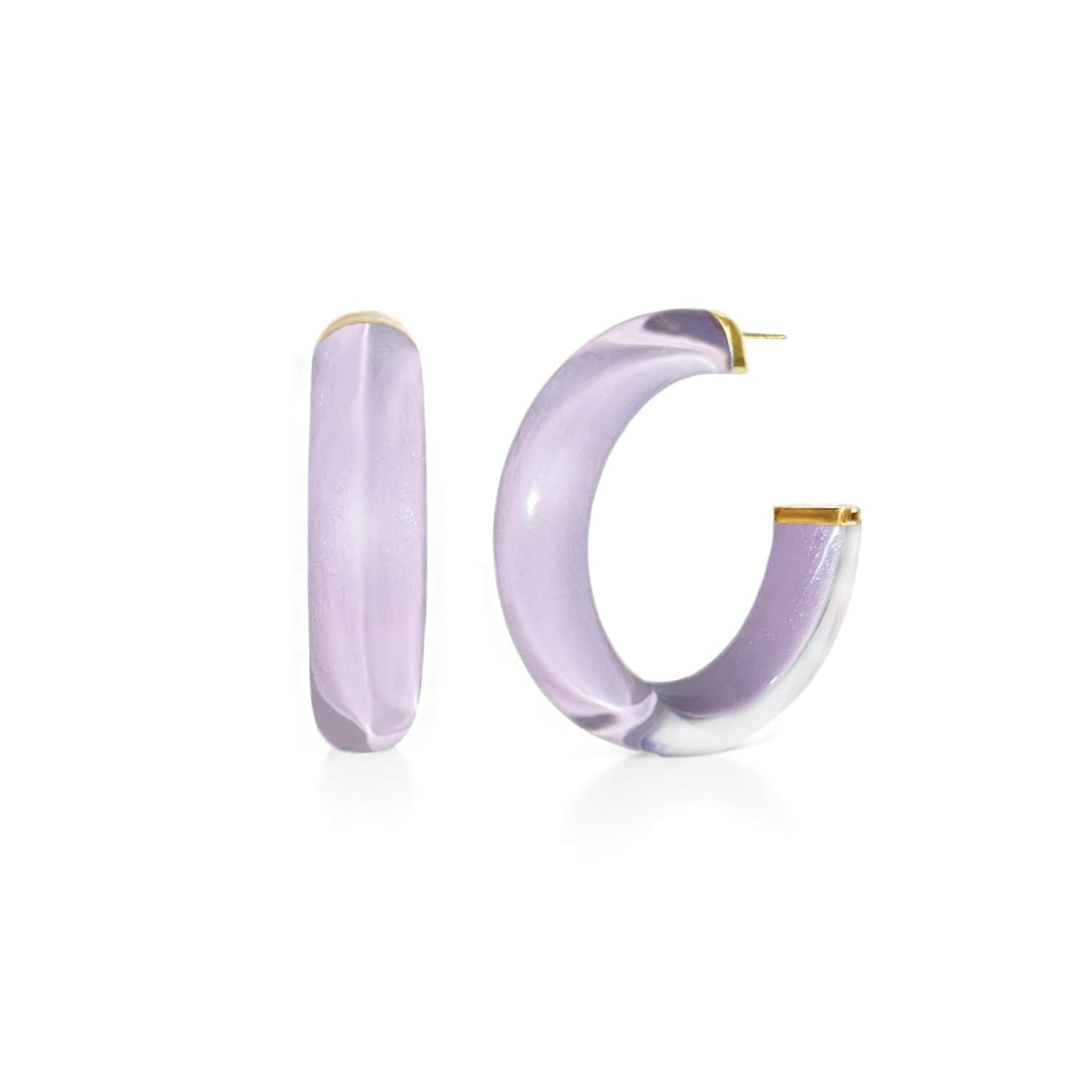 Small Illusion Lucite Hoop Earrings
