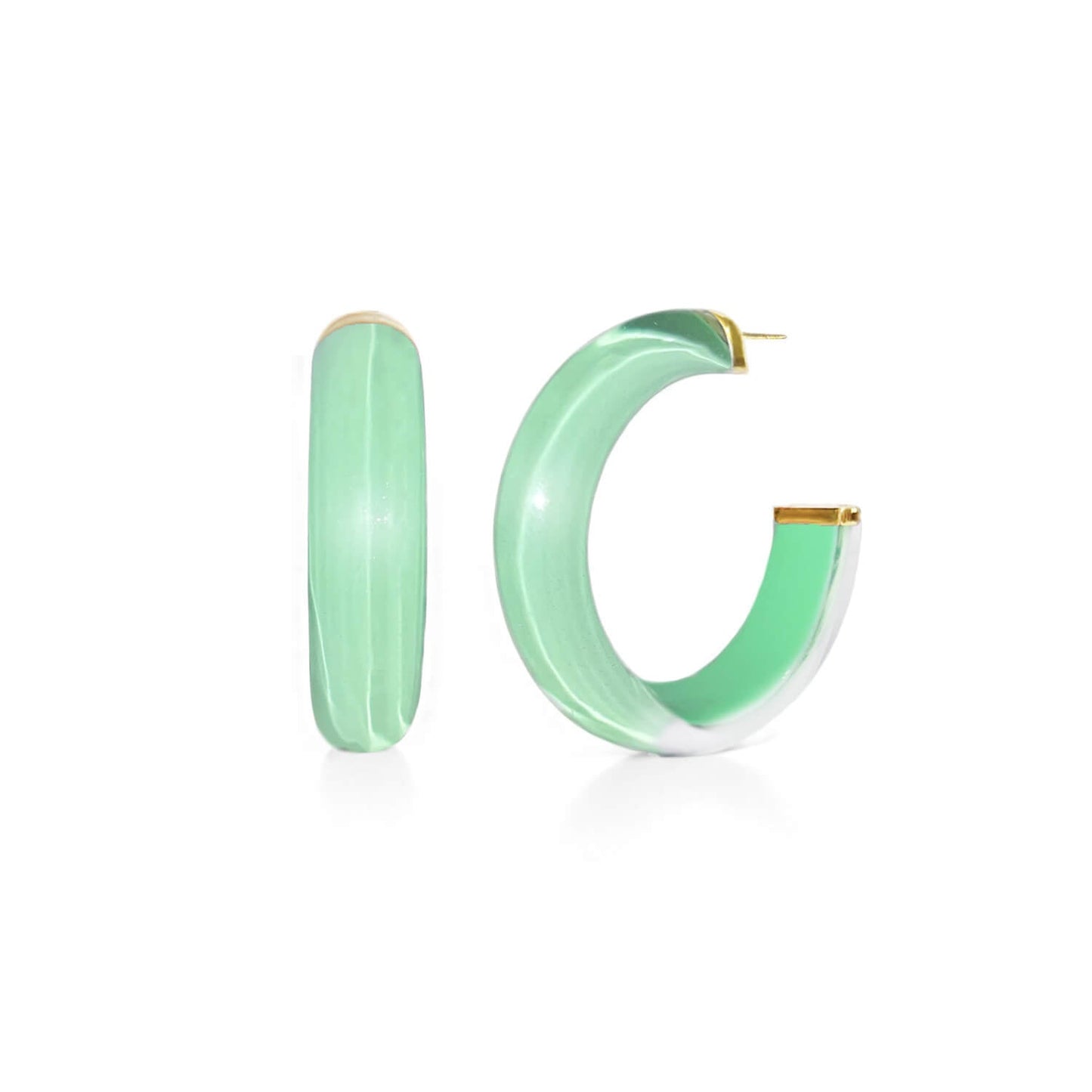 Small Illusion Lucite Hoop Earrings