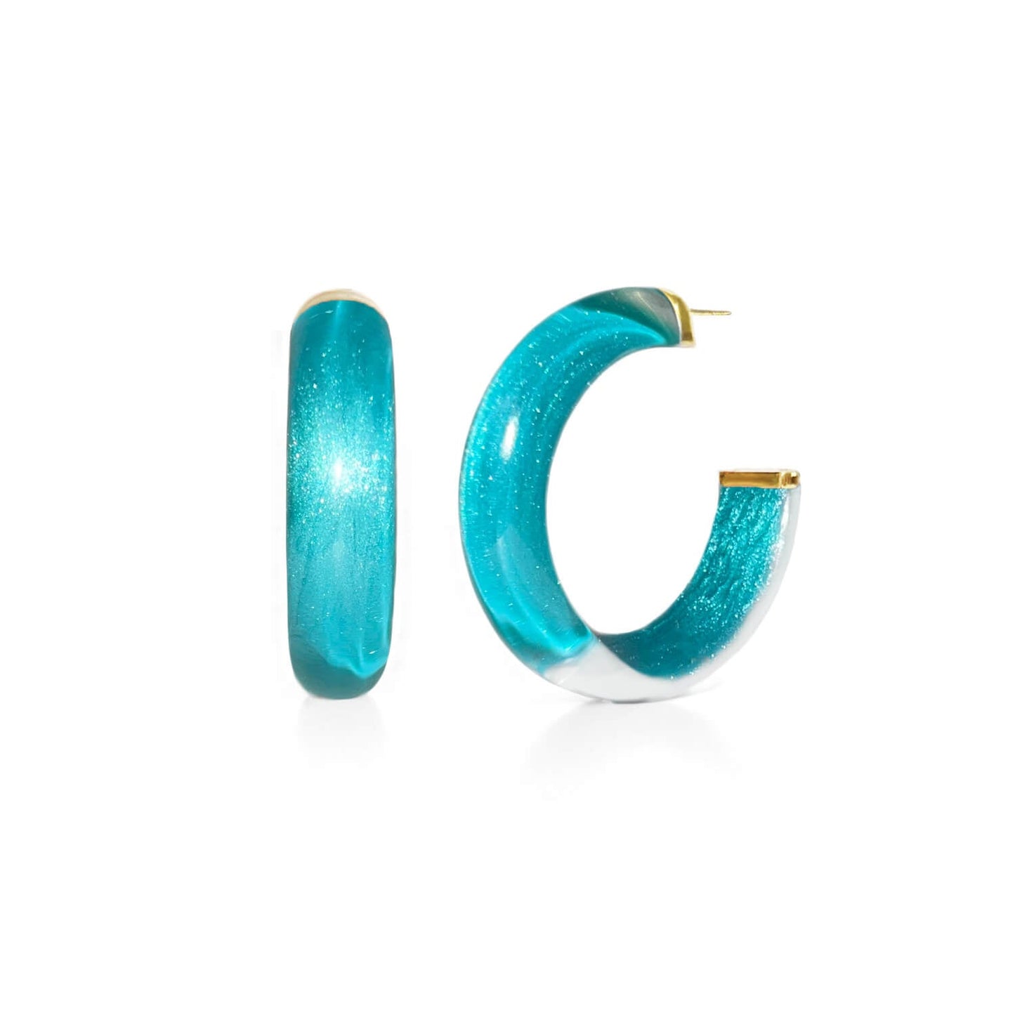Small Illusion Lucite Hoop Earrings