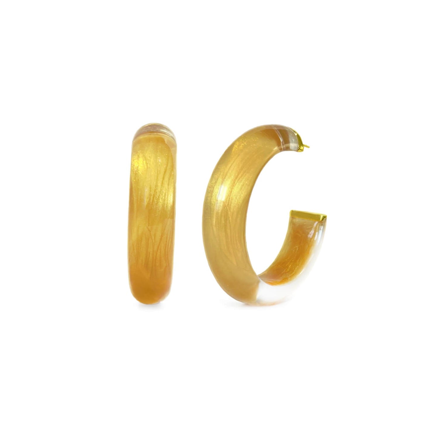 Small Illusion Lucite Hoop Earrings