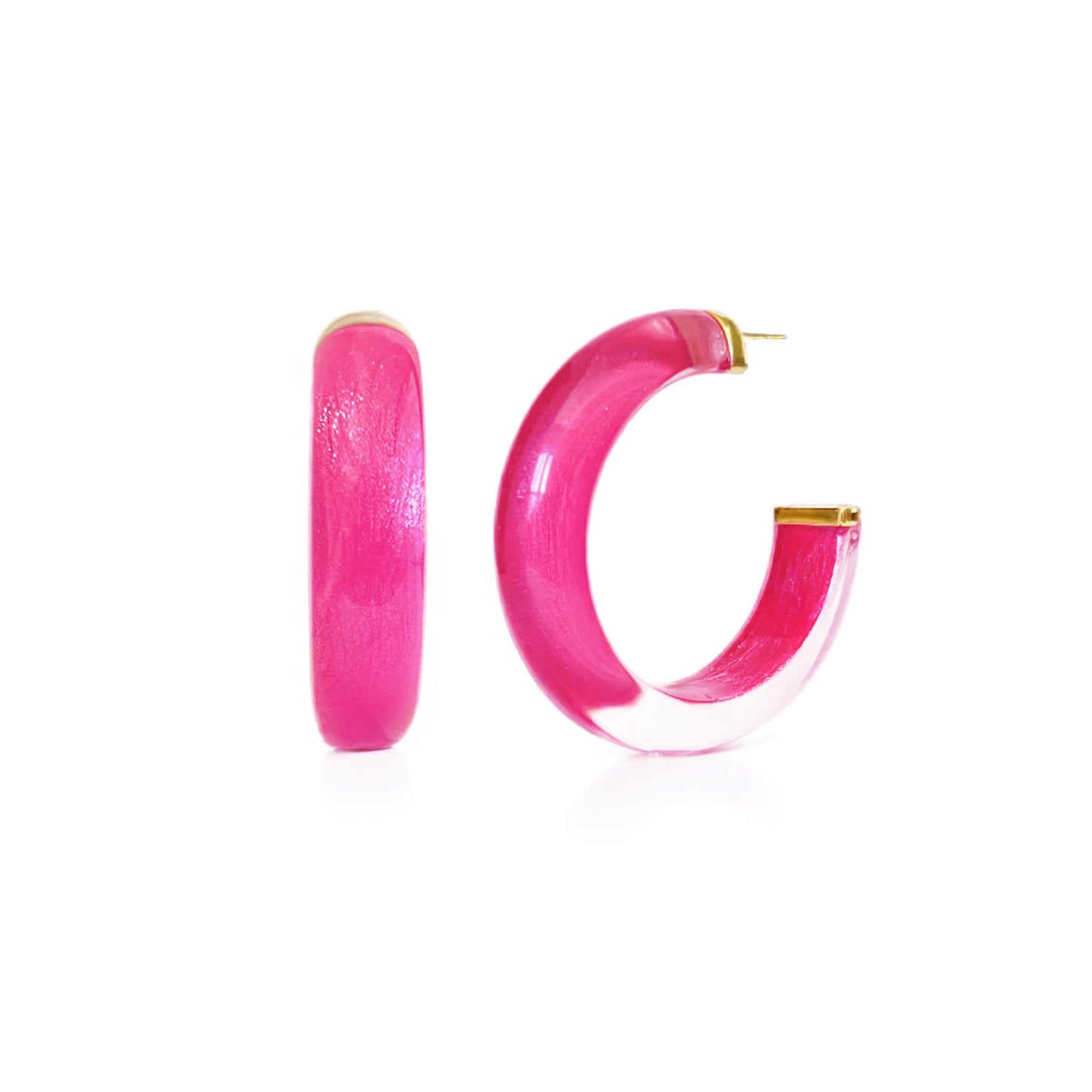 Small Illusion Lucite Hoop Earrings