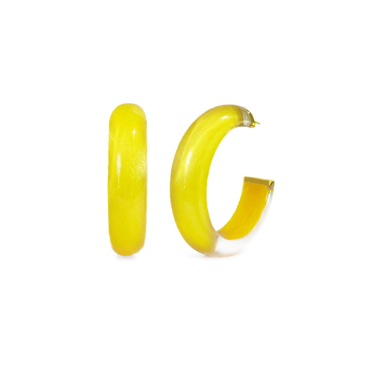 Small Illusion Lucite Hoop Earrings