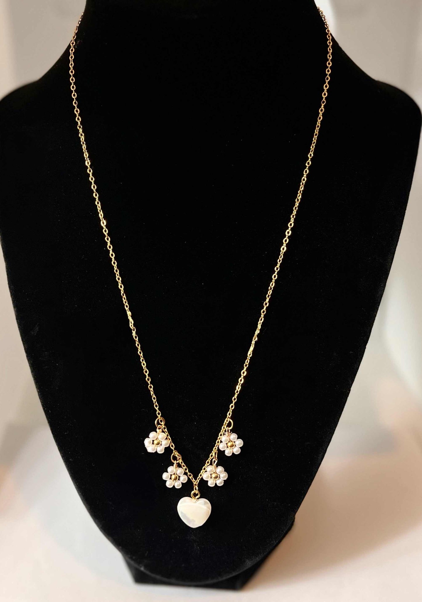 Gold Necklace - Blooming Love Heart Daisy 16K Christian Pendant*ONE LEFT