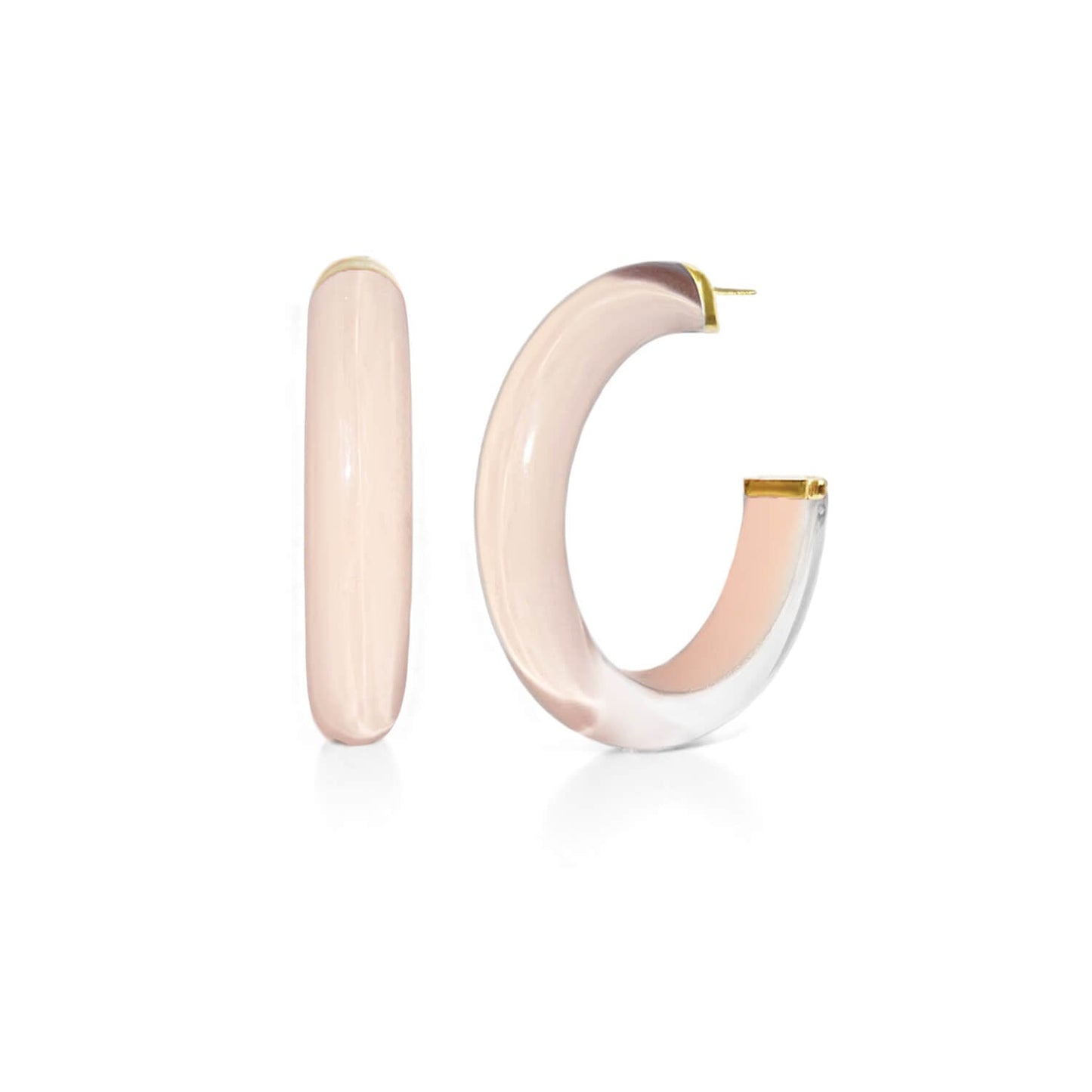 Medium Illusion Lucite Hoop Earrings