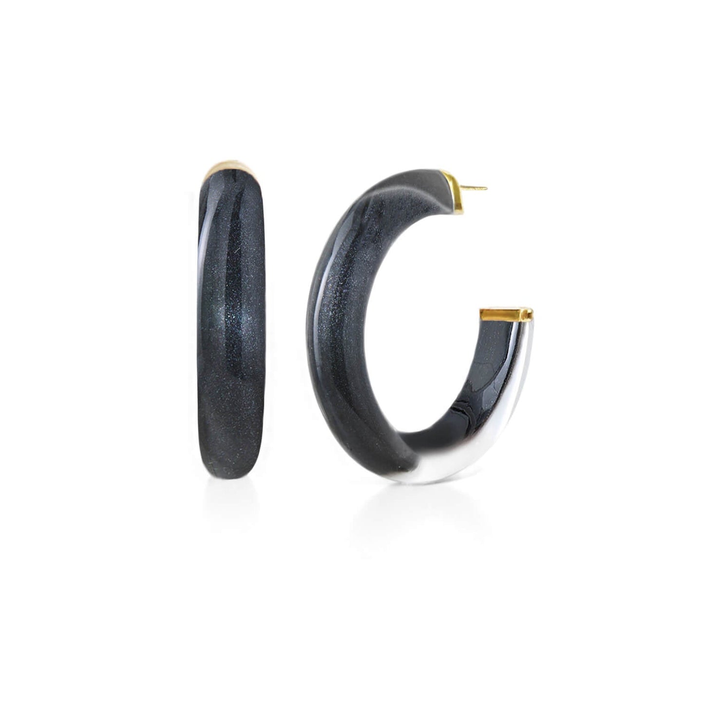Medium Illusion Hoop Earrings in Neutrals