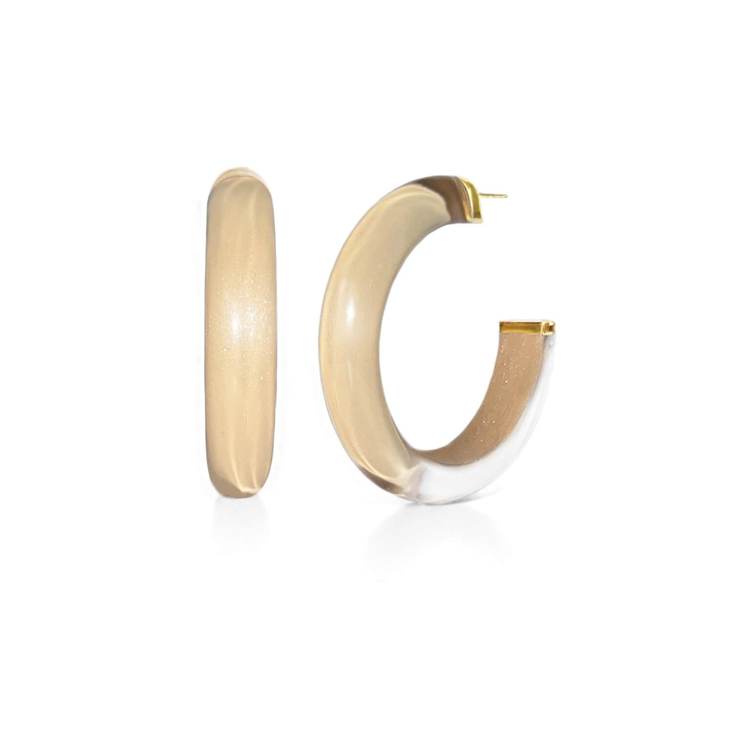 Medium Illusion Hoop Earrings in Neutrals