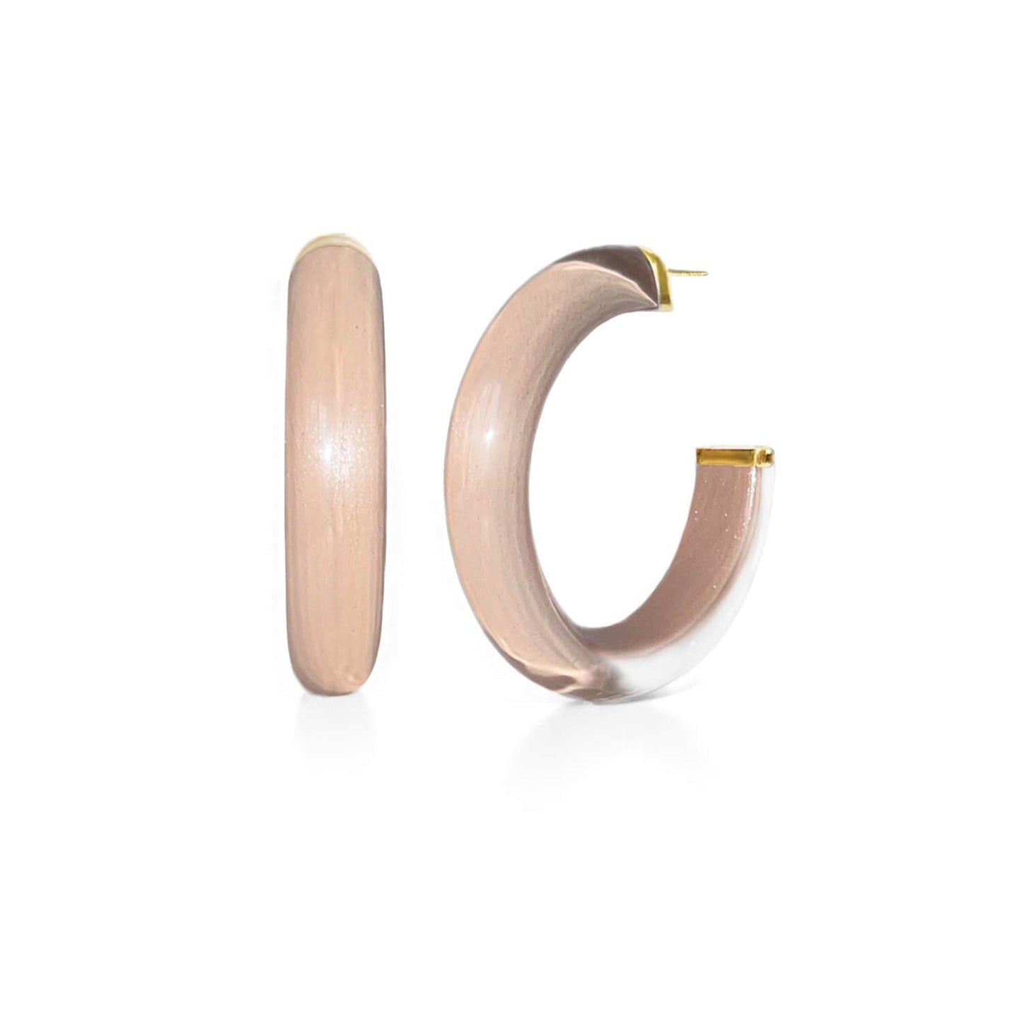 Medium Illusion Hoop Earrings in Neutrals