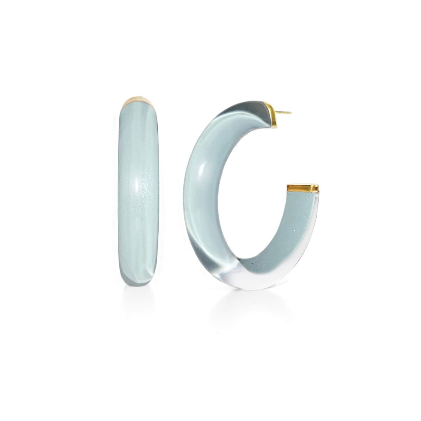 Medium Illusion Hoop Earrings in Neutrals
