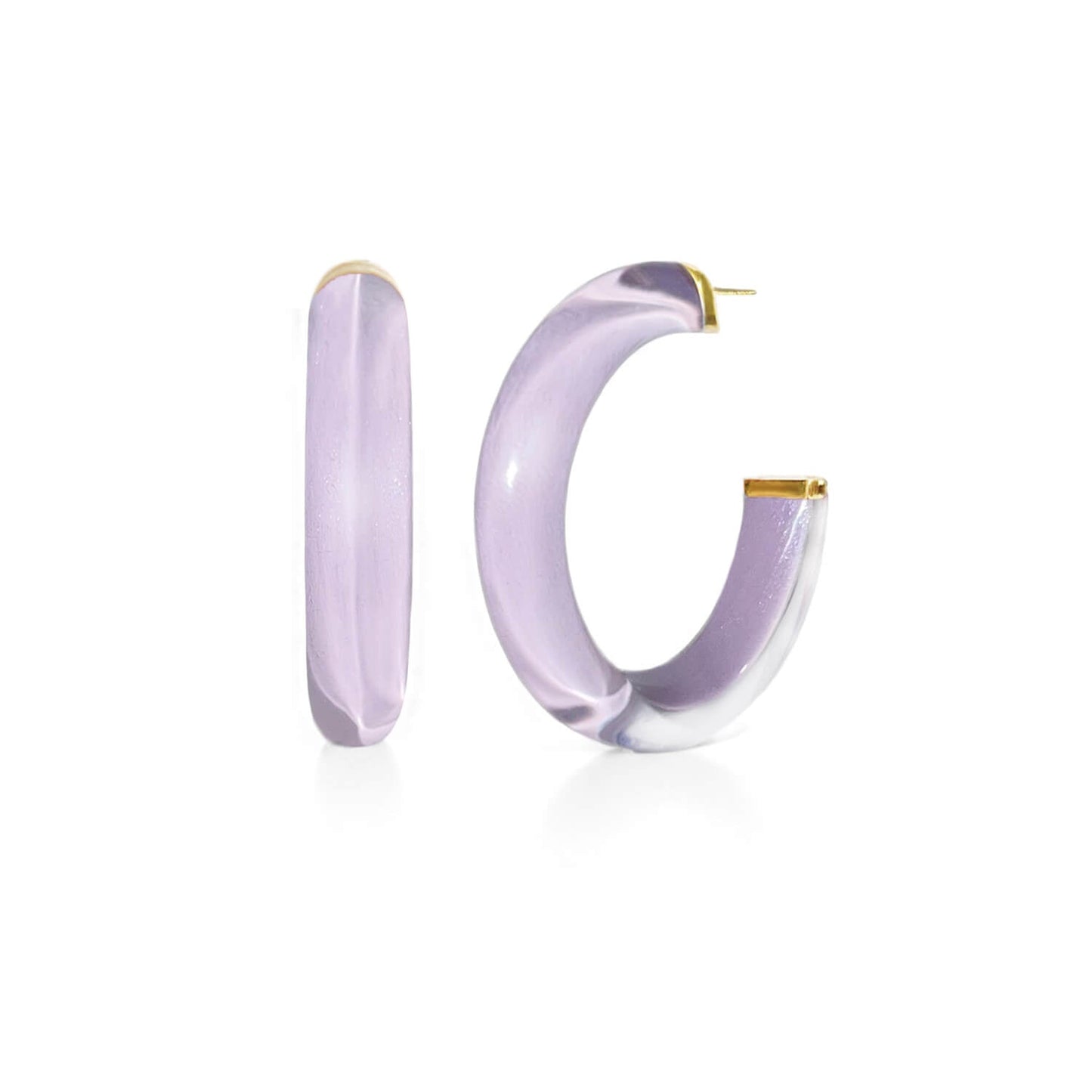 Medium Illusion Lucite Hoop Earrings