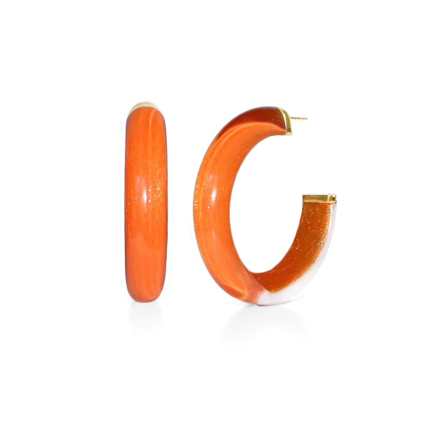 Medium Illusion Lucite Hoop Earrings