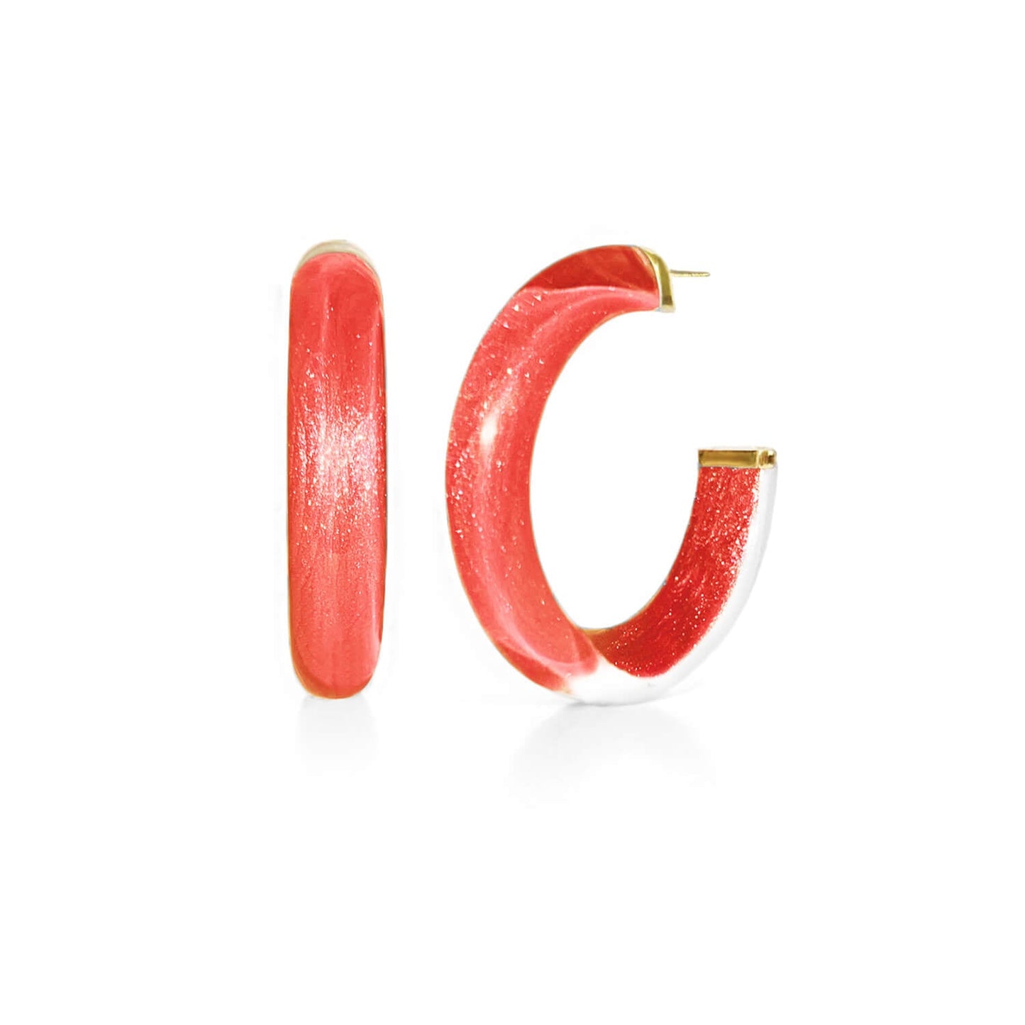 Medium Illusion Lucite Hoop Earrings