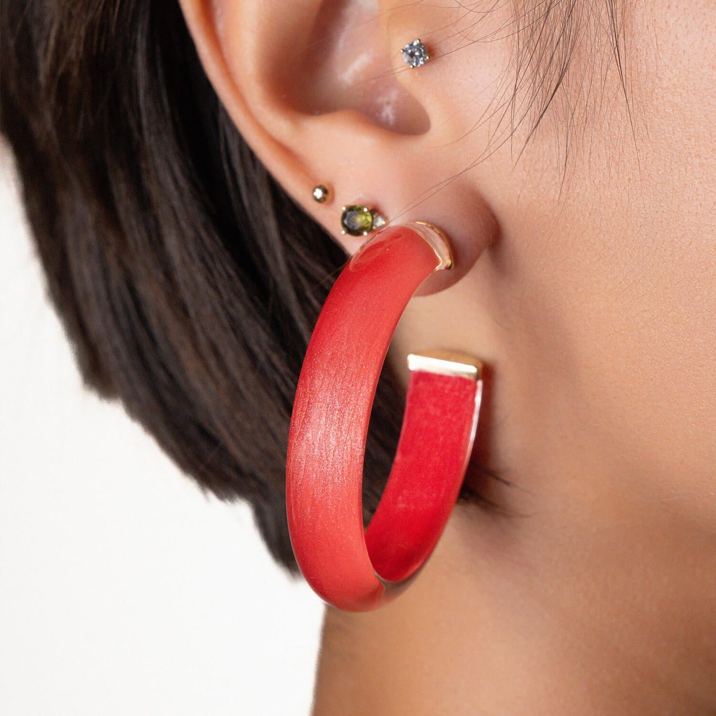 Medium Illusion Lucite Hoop Earrings