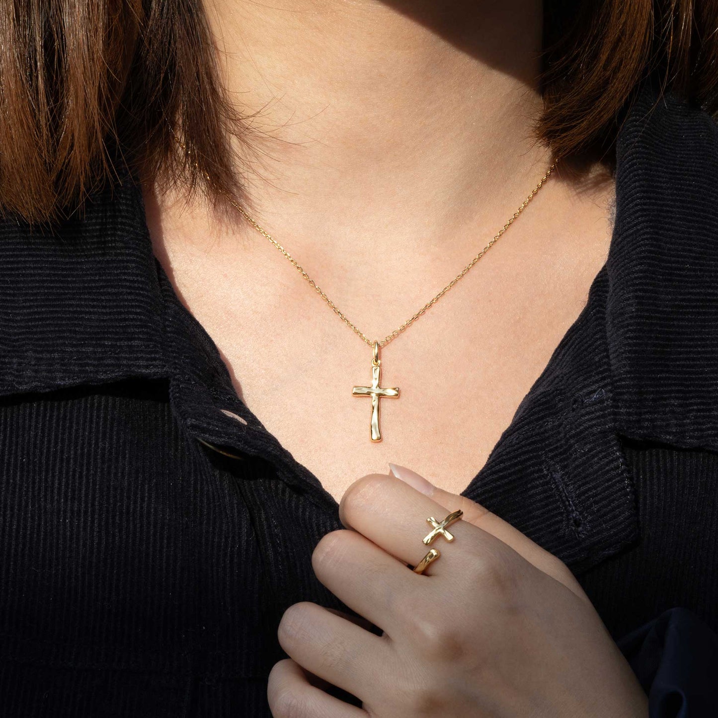 Liquid Cross Necklace