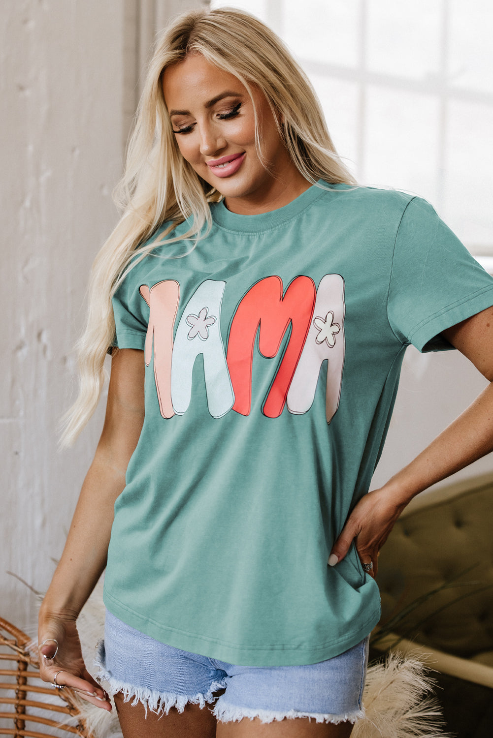 MAMA Mineral Wash Crewneck Tee