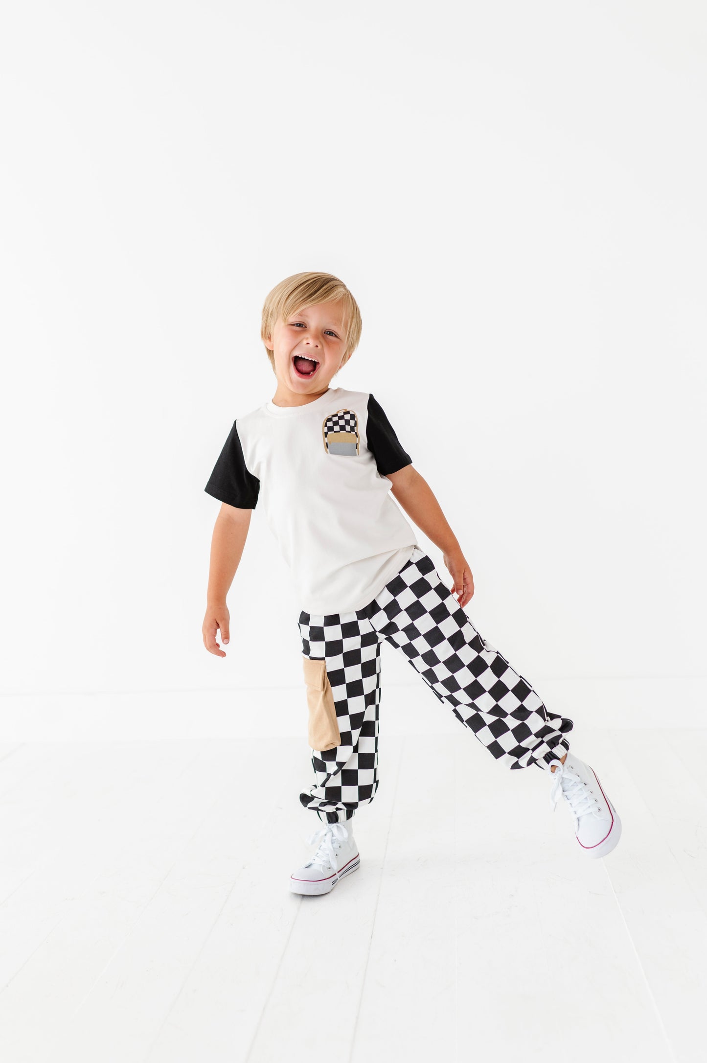 Boy Backpack Colorblock Tee(cool to be kind on back)