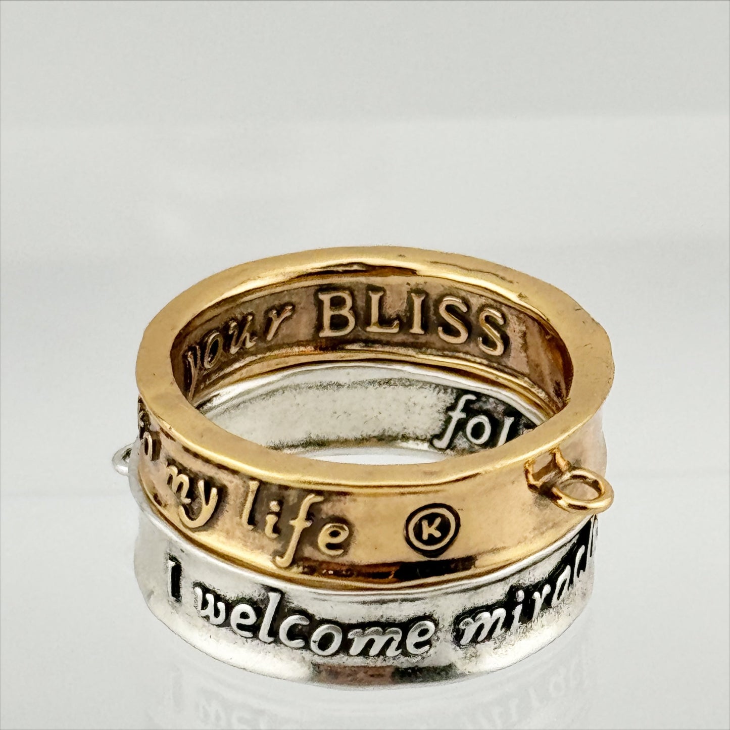 I Welcome Miracles Follow Your Bliss Ring Original Necklace