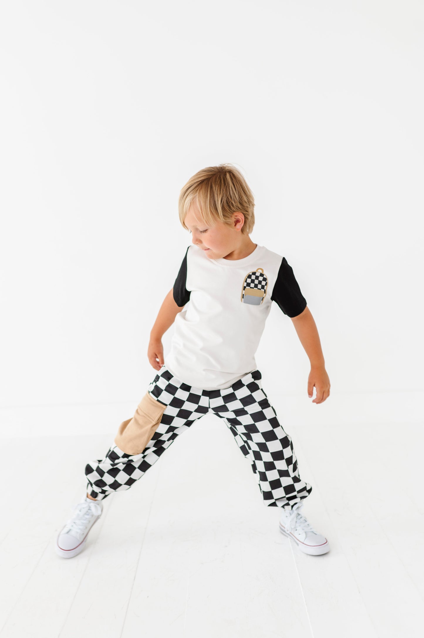 Boy Backpack Colorblock Tee(cool to be kind on back)