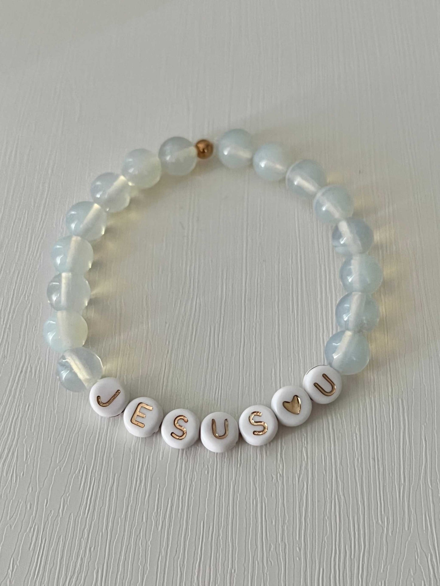 Jesus Loves U Bead Bracelet – Marble Faith-Inspired Jewelry