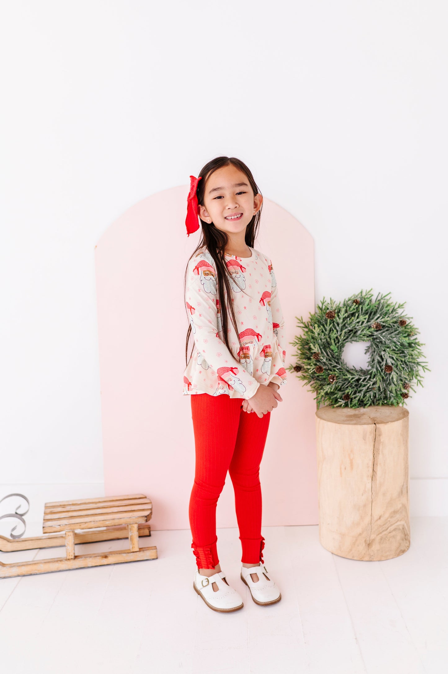 Holly Red | Ribbed SLIM LEGGINGS