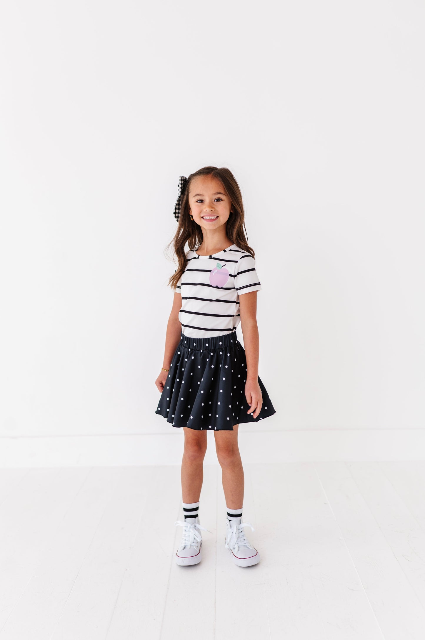 Black Dotty Spin Skort