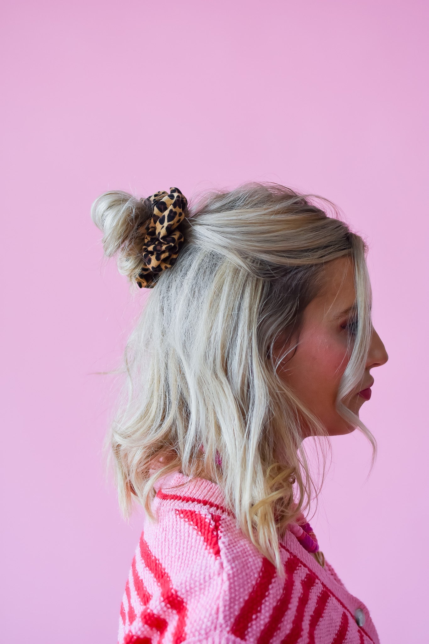 Leopard Knit Regular Scrunchy