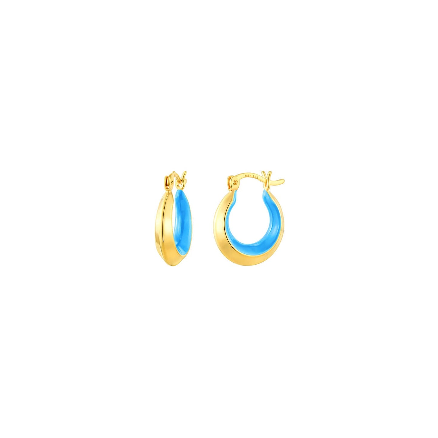 Petite Enamel Slope Huggie Hoop Earrings