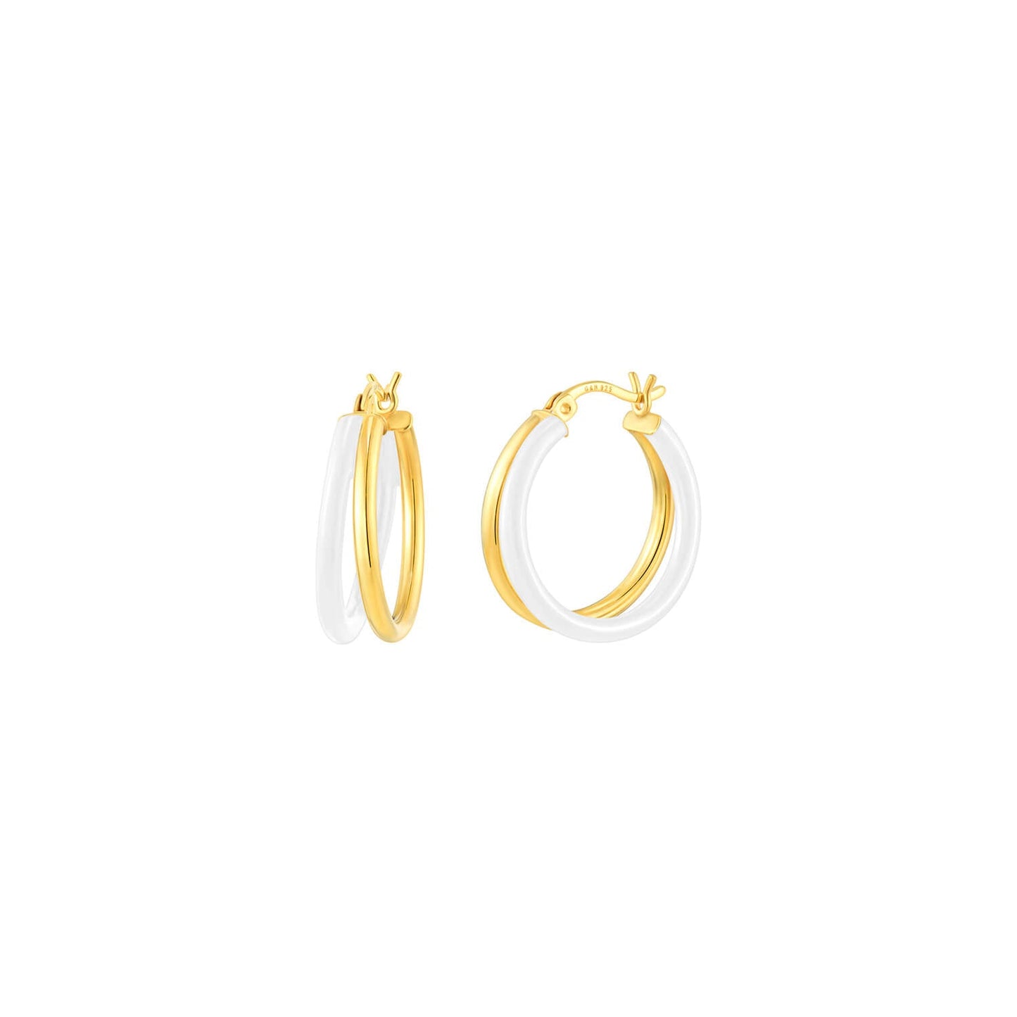 Enamel Double Hoop Earrings