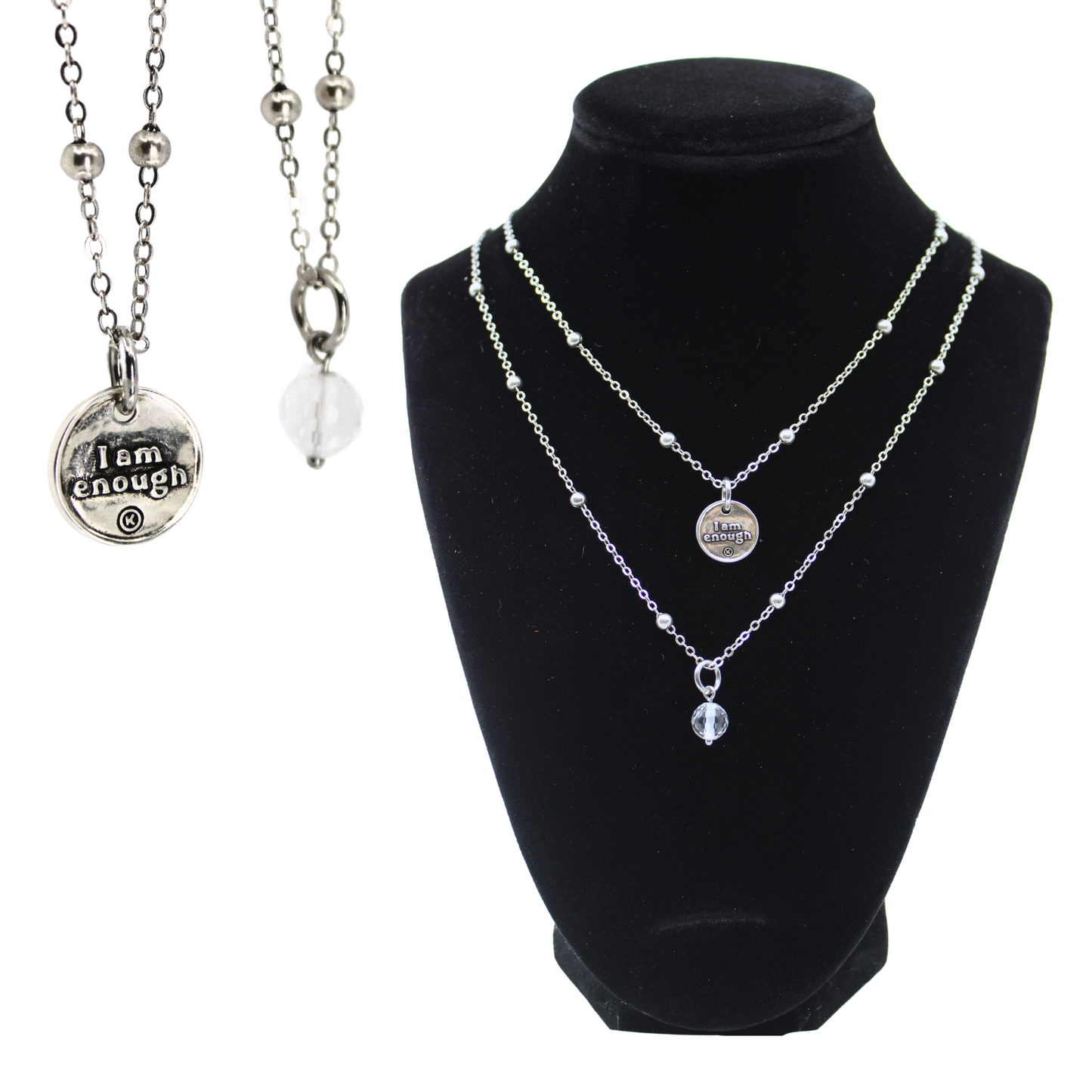 I Am Enough Heart Dainty Necklace