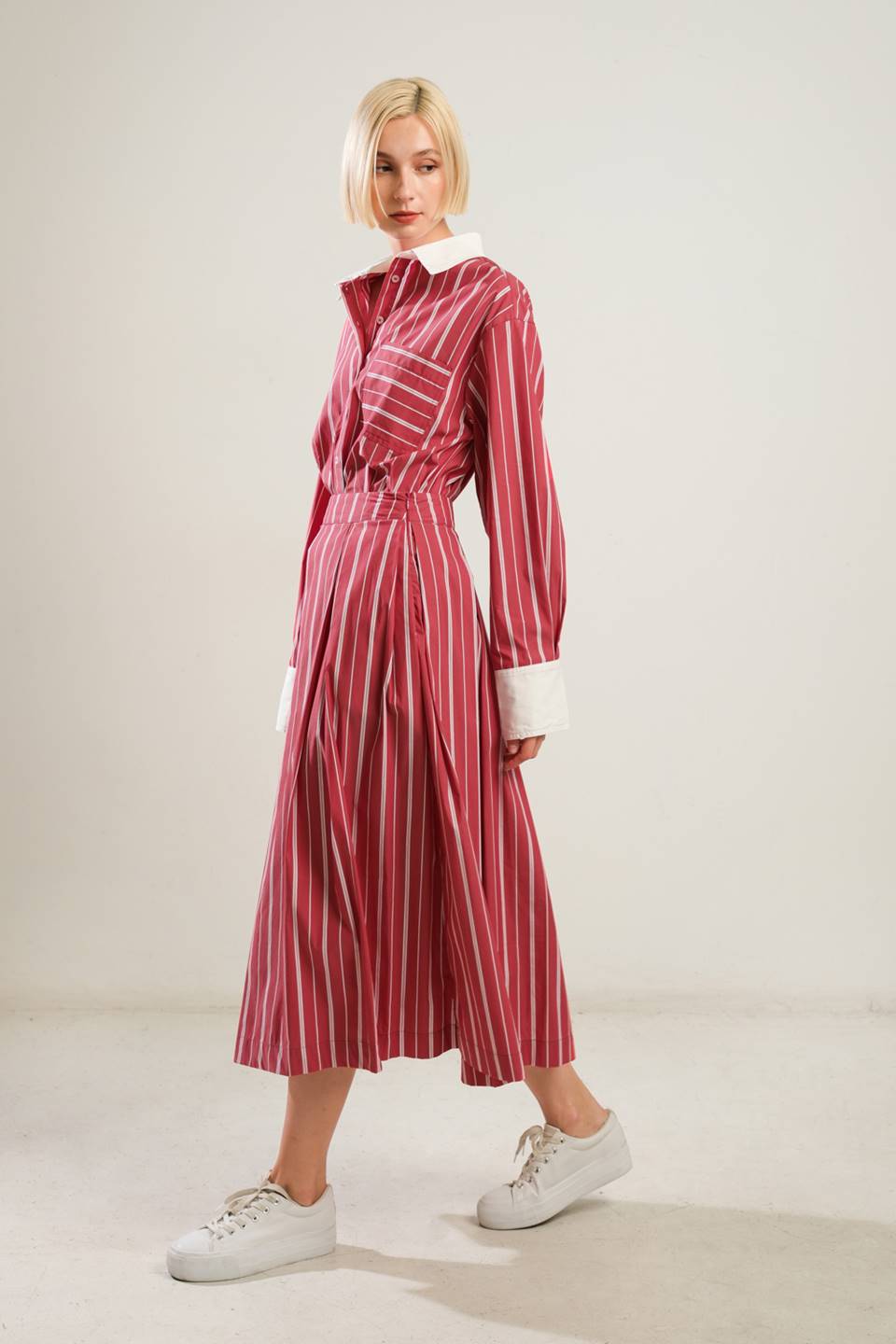 Behind the Grin Woven Midi Skirt