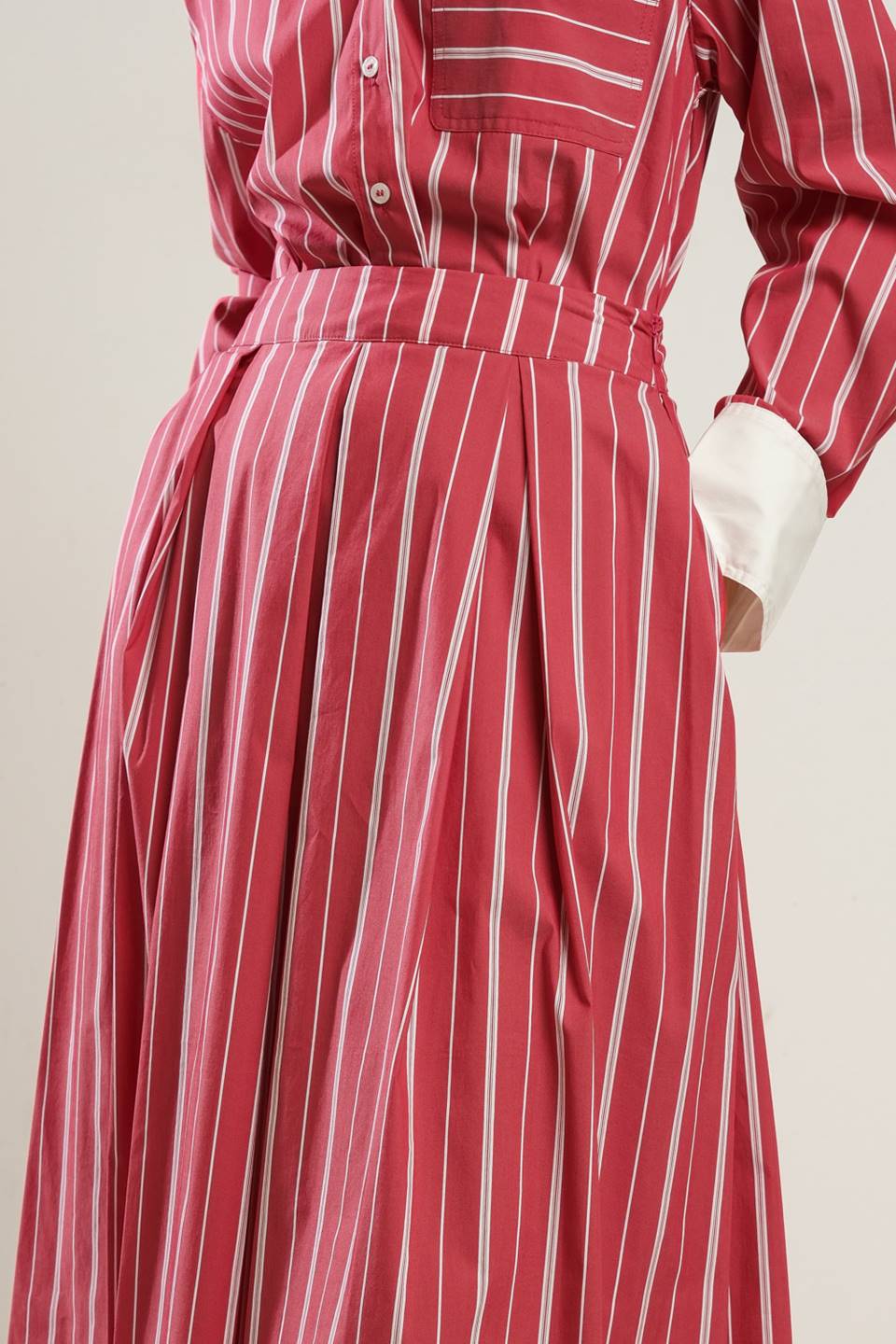 Behind the Grin Woven Midi Skirt