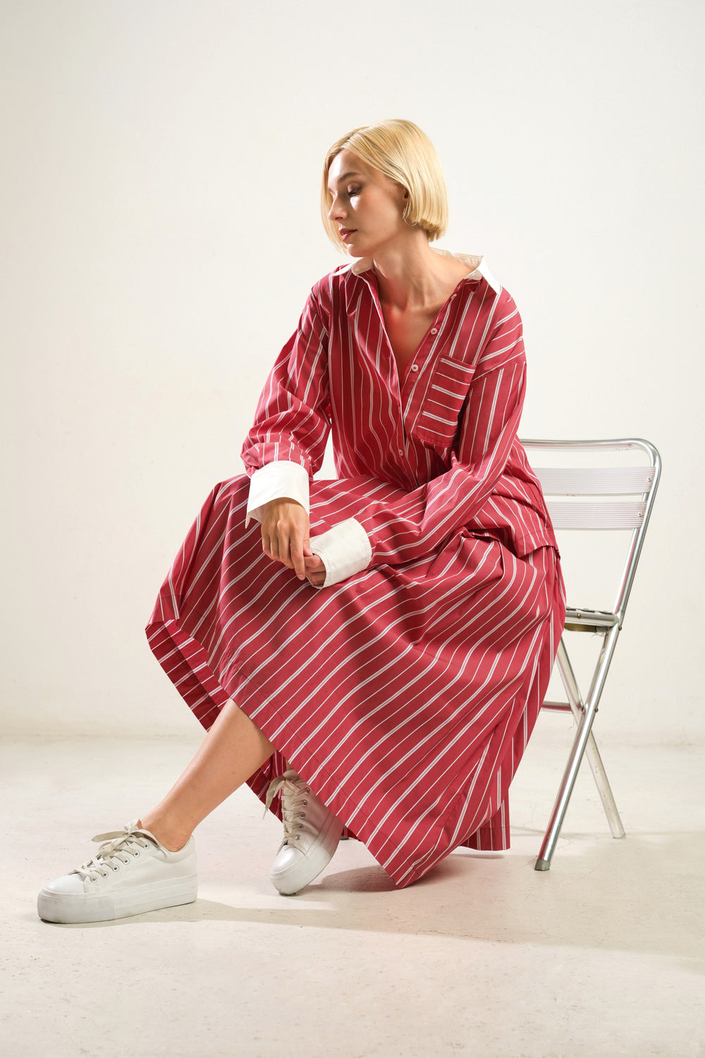 Behind the Grin Woven Midi Skirt