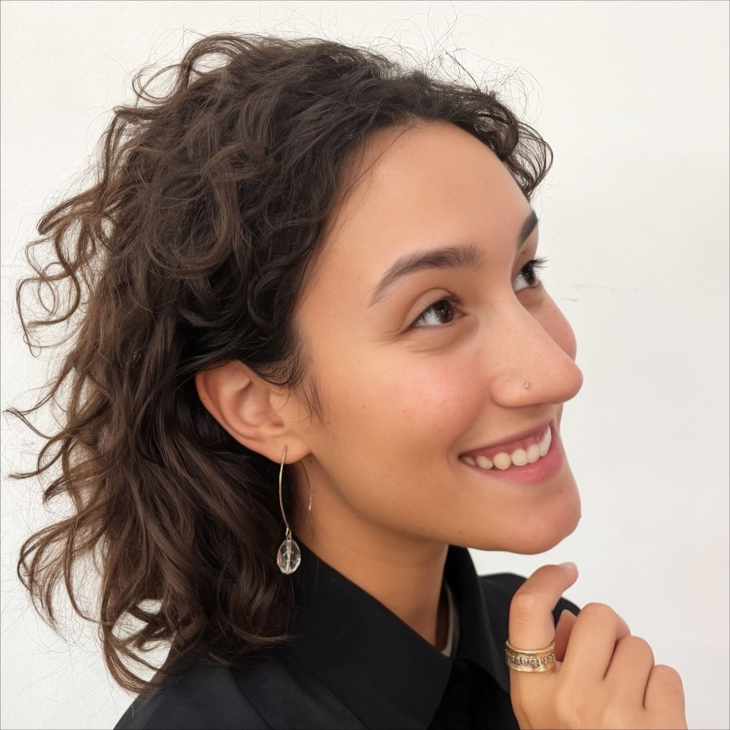 Small Stone Drop Earrings
