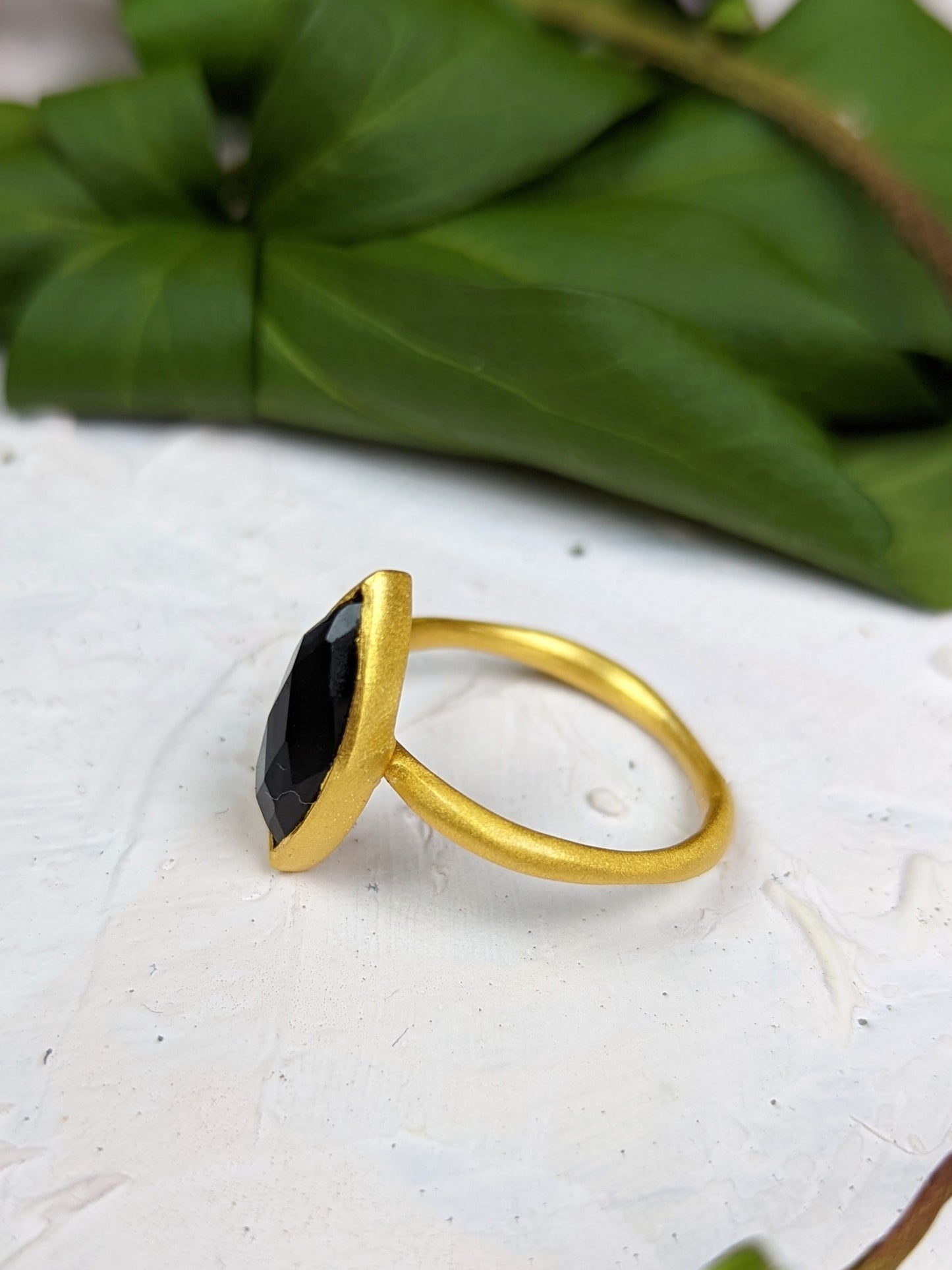 Onyx Marquis Stacking Ring