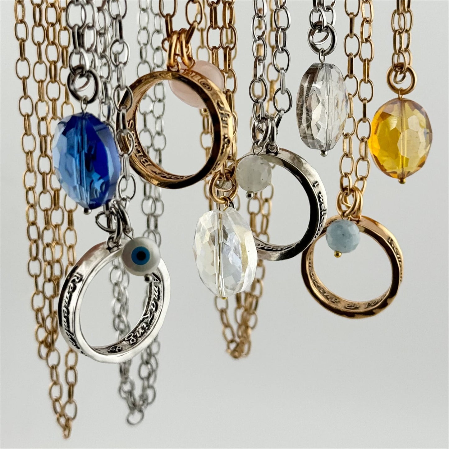 I Welcome Miracles Follow Your Bliss Ring Original Necklace
