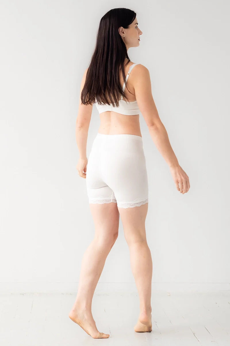 Premium Pima Cotton Lace Bike Shorts - Anti-Chafing Underwear Shorts for Dresses | Breathable Summer Essential