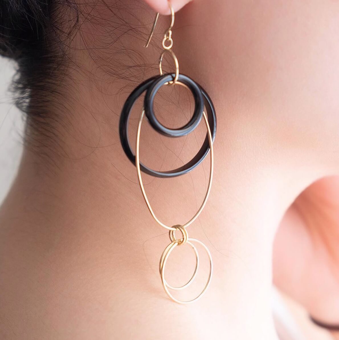 Purple and Silver Oval Drop Earrings