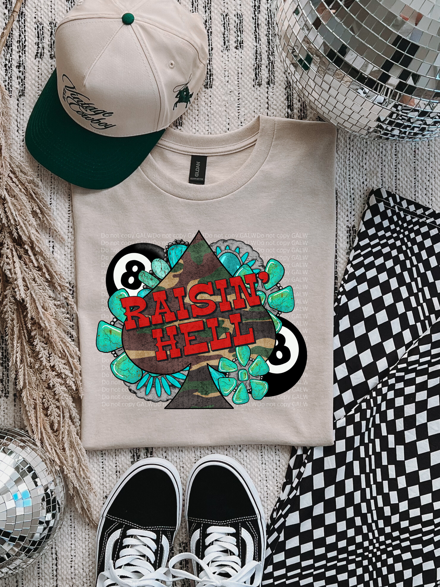 Raising Hell Camo Spade Graphic T-Shirt or Sweatshirt