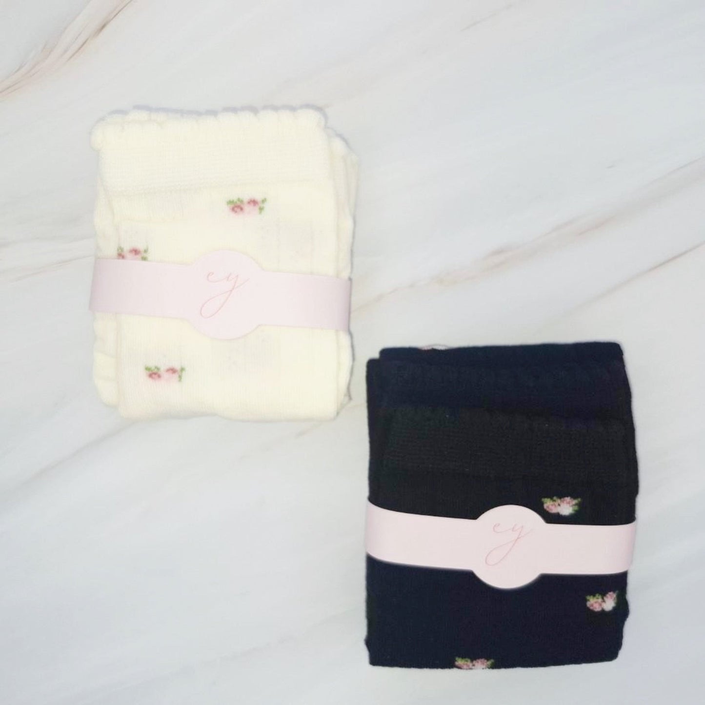 Vintage Floral Patterned Socks Set Of 2