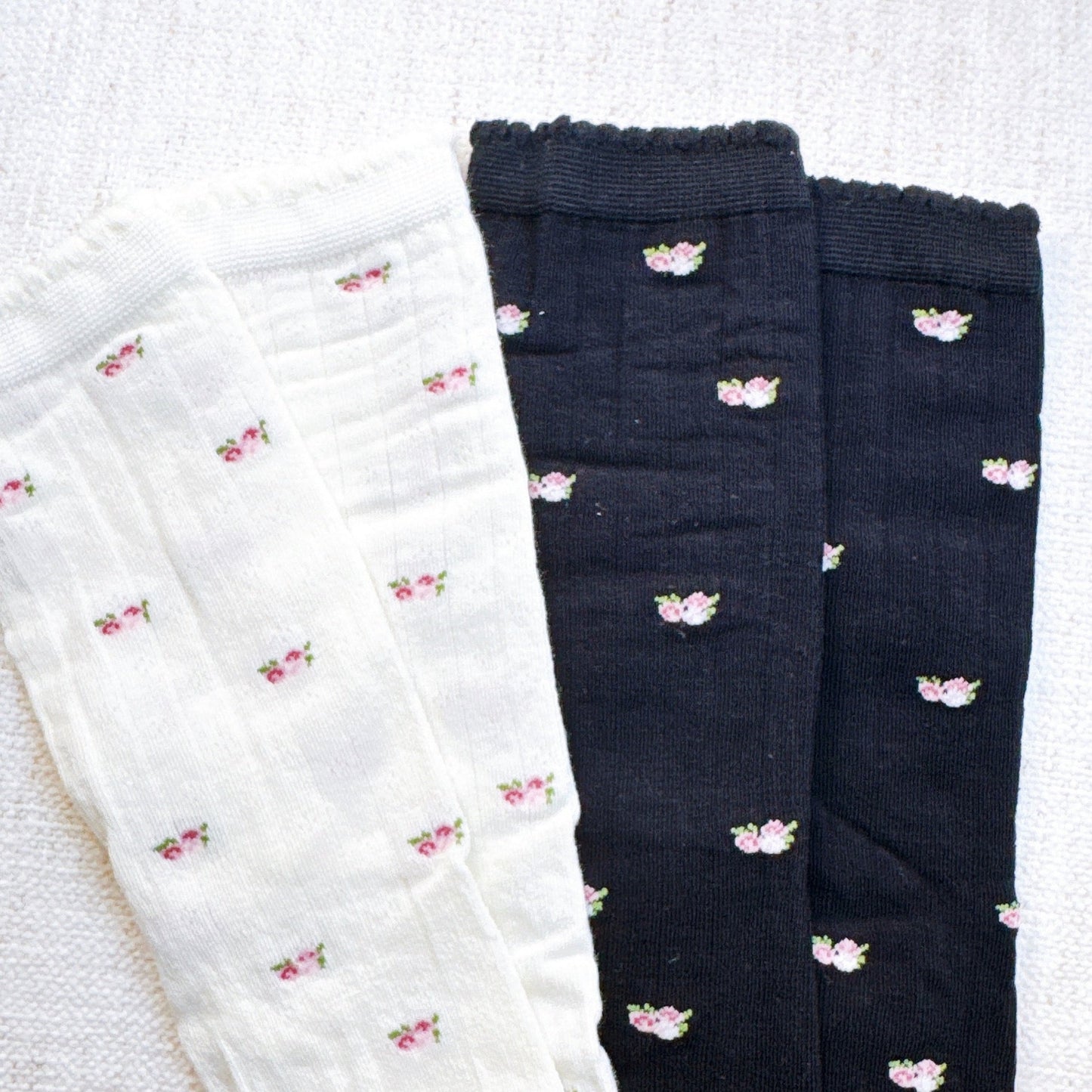 Vintage Floral Patterned Socks Set Of 2