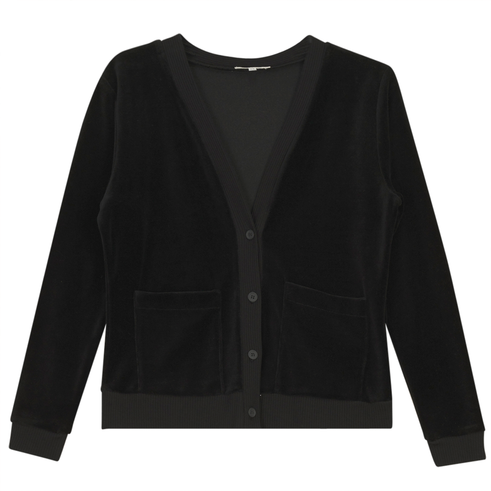 Cotton Velour Cardigan