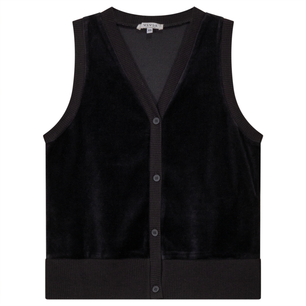 Velour Vest Cardigan