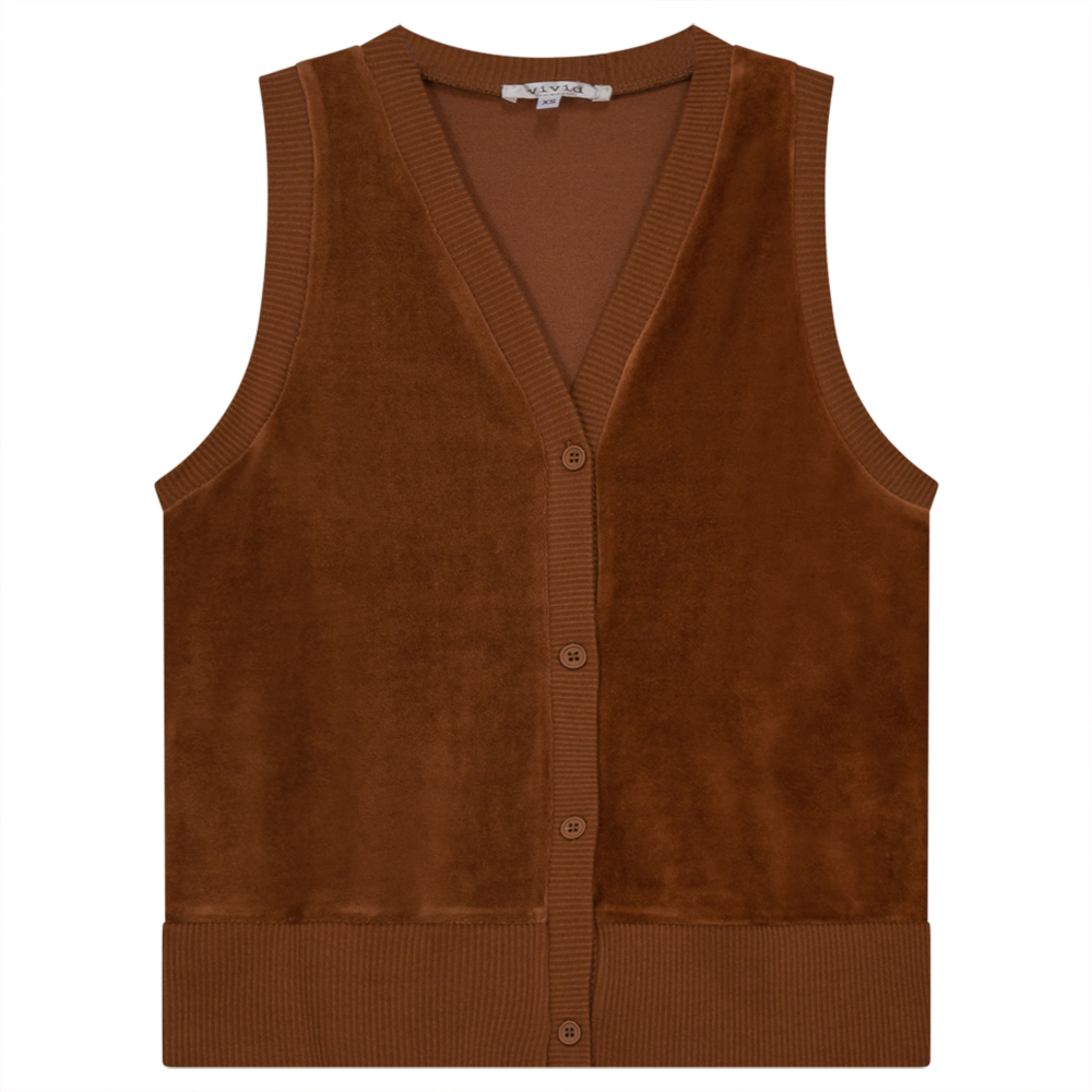 Velour Vest Cardigan