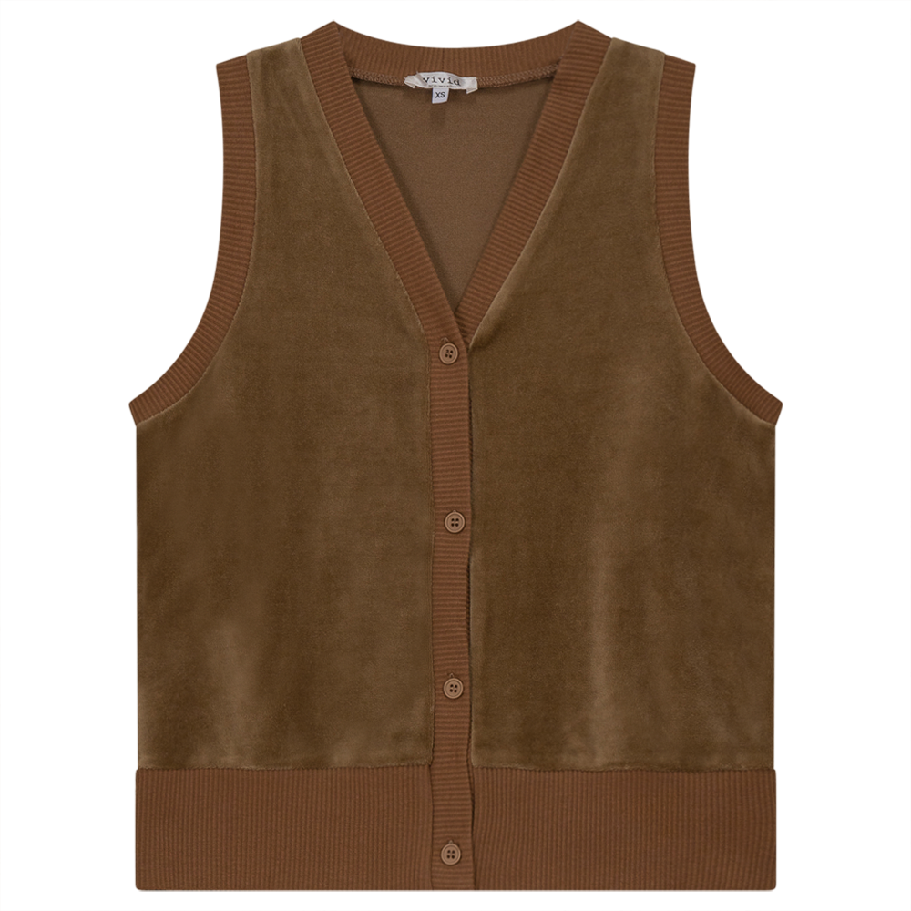 Velour Vest Cardigan